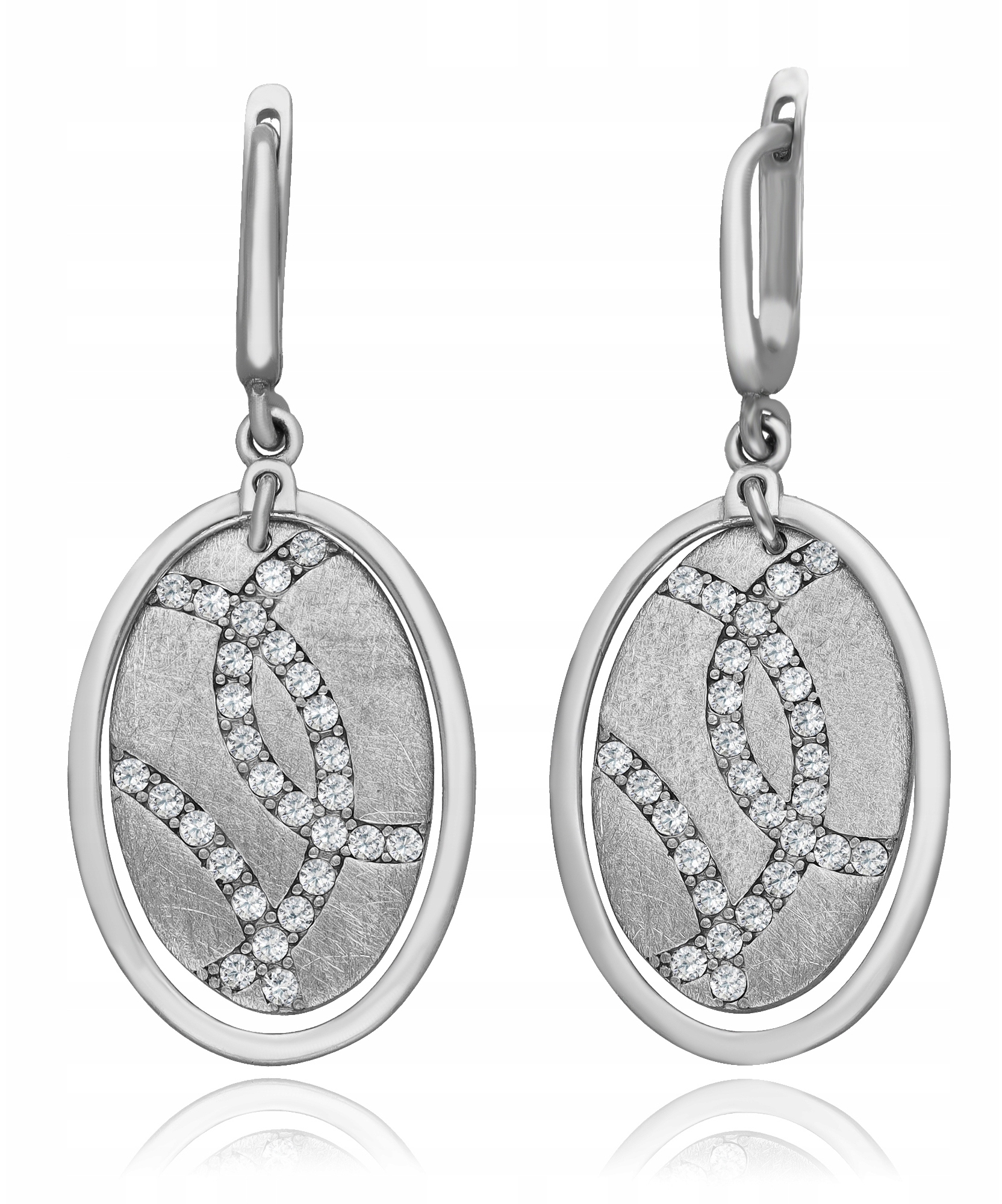 Stříbrné Náušnice Dámské Rhodiované Náušnice Se Zirkony