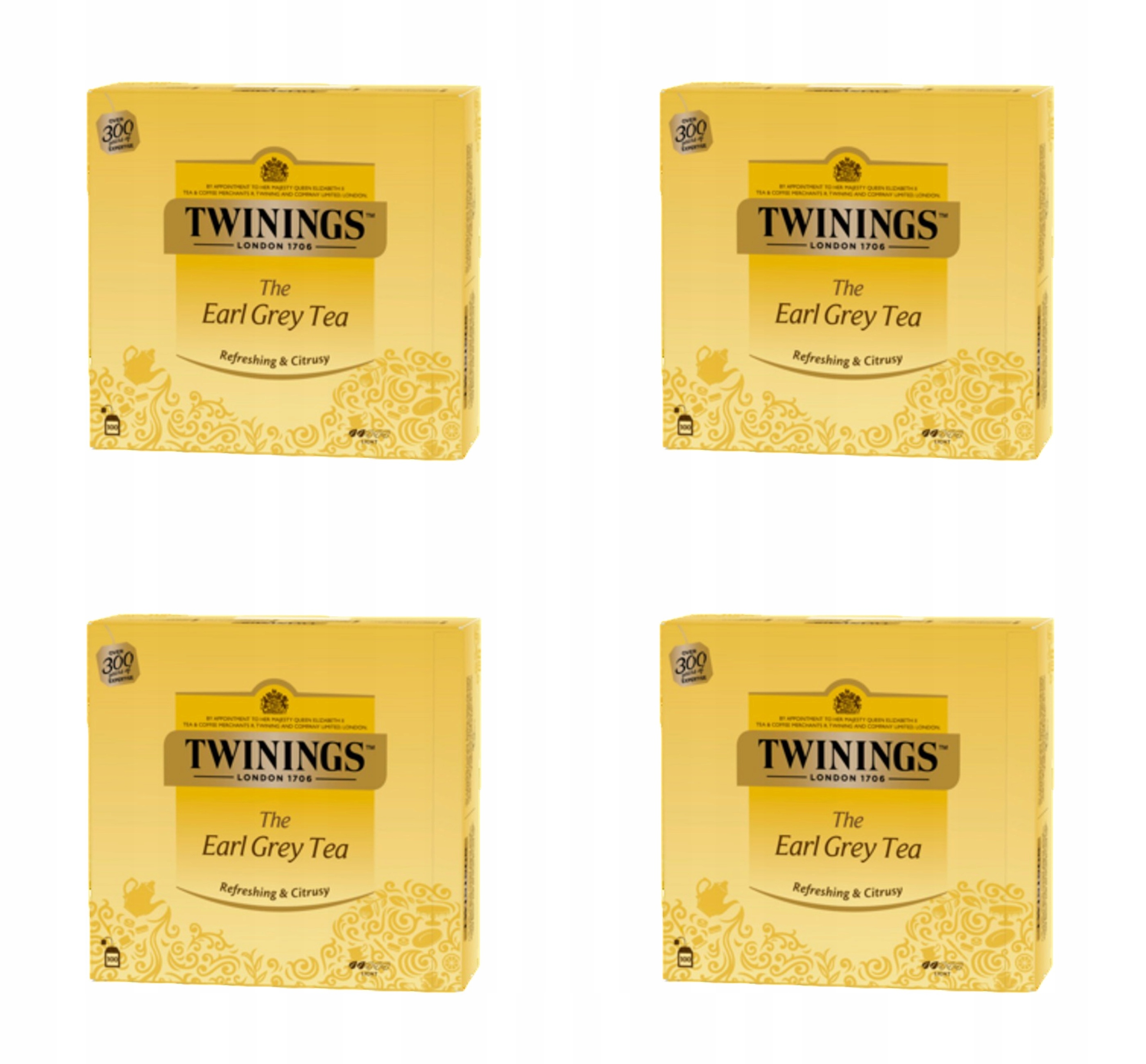 Twinings Čaj Černý Aromatizovaný Earl Grey (100 sáčků) X4