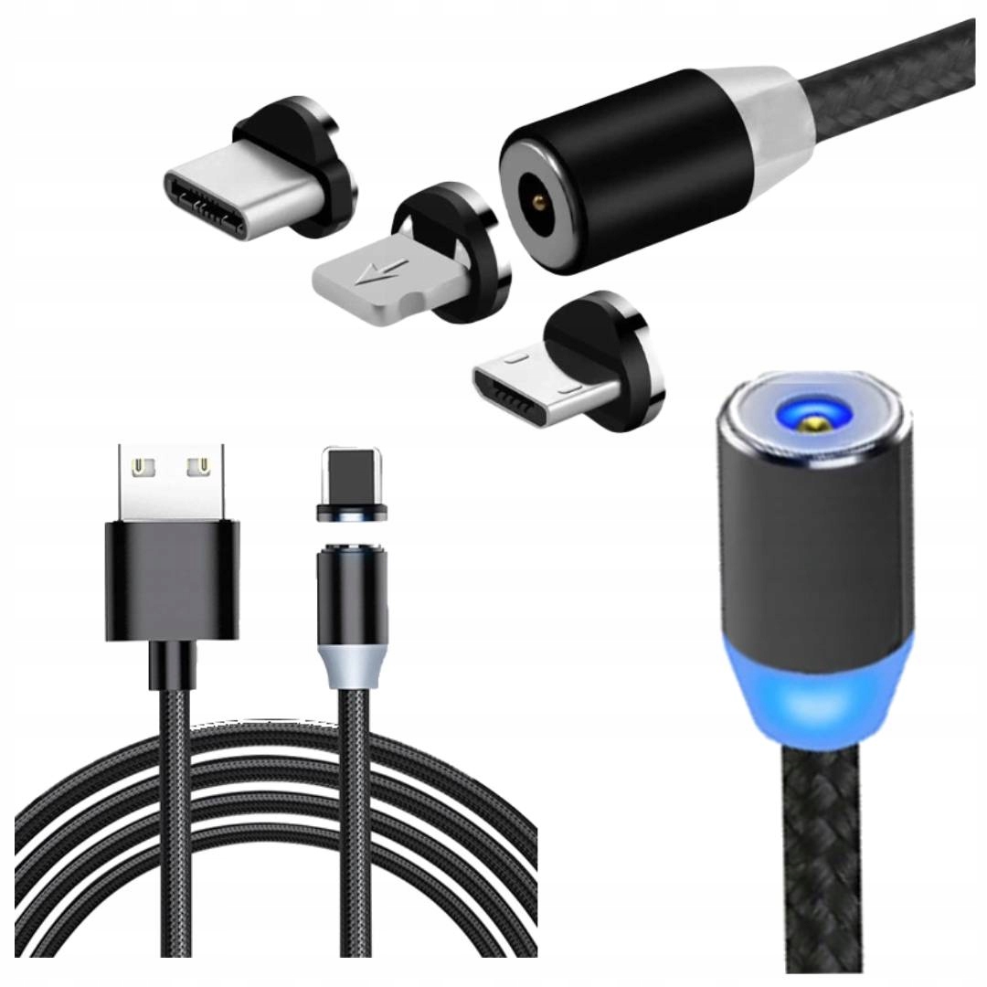 

Kabel Magnetyczny 3w1 2.4A Usb Micro Iphone Typ-c