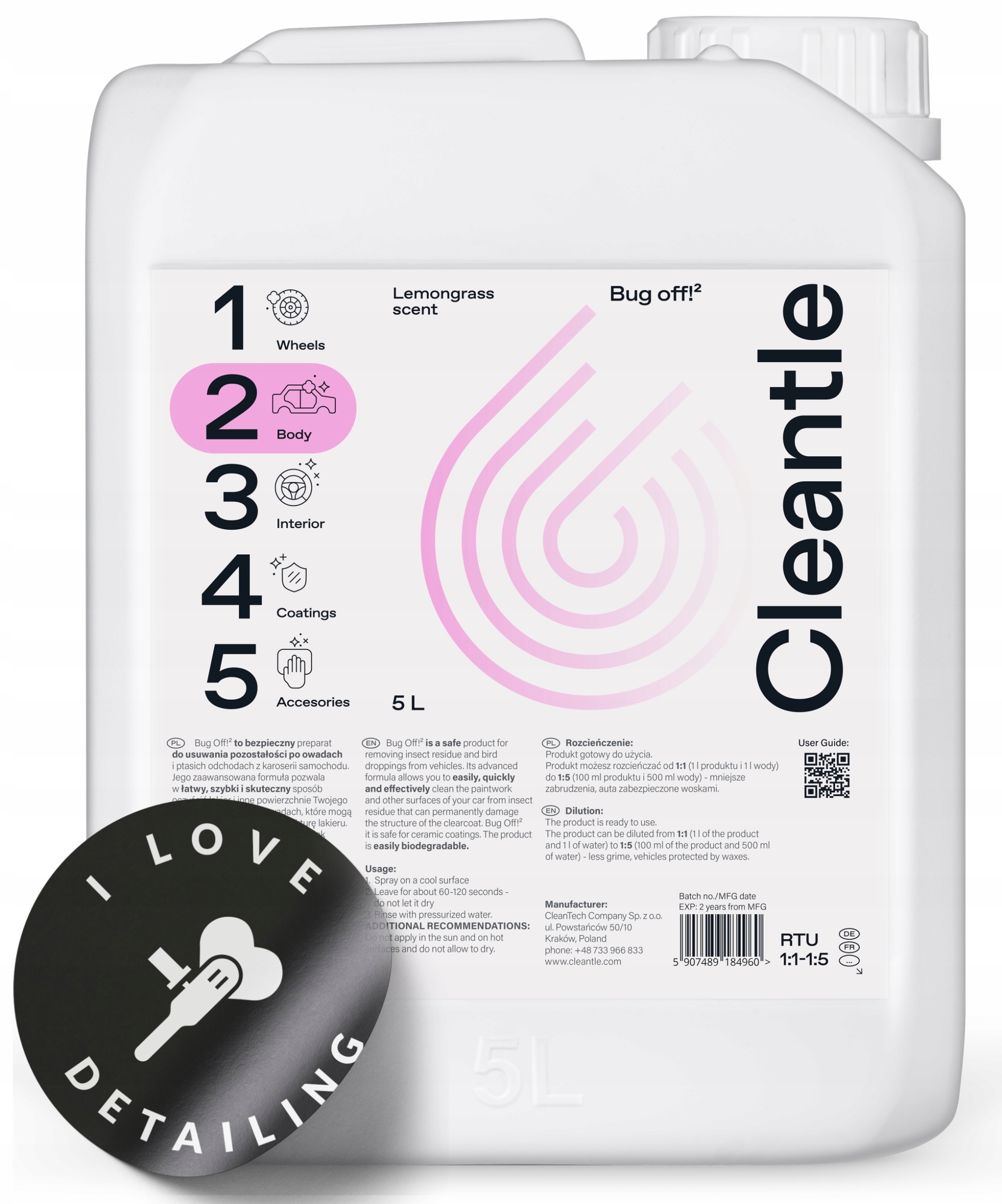 CLEANTLE Bug Off² Produkt do usuwania owadów 5L