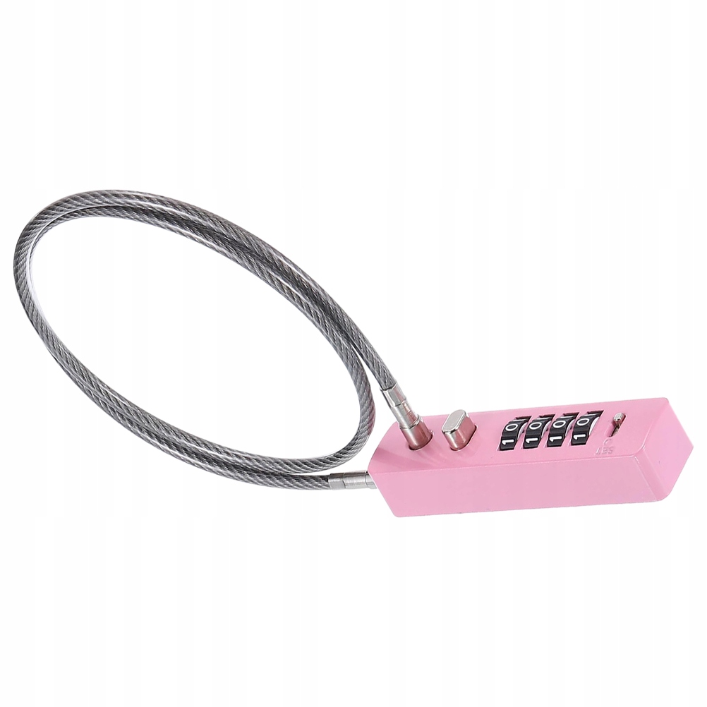 PRZENOŚNA RÓŻOWA BLOKADA KABLA SZYFROWEGO DO ROWERU, HULAJNOGI I BEZPIECZEŃSTWA KASKU