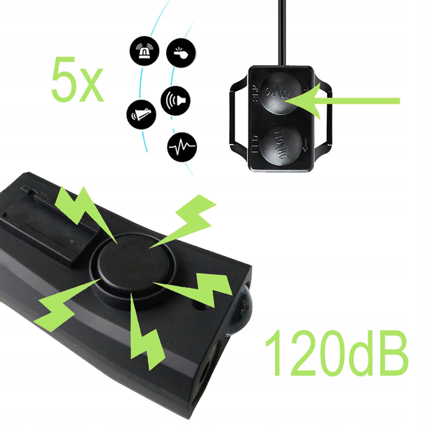 3w1 Oświetlenie rowerowe Komputer Klakson Akumulator - CZARNY Model PRO-X