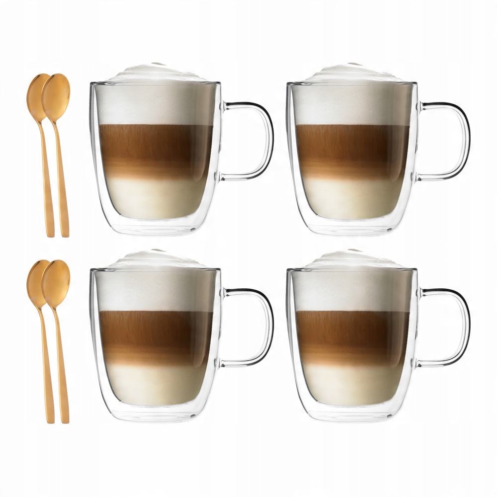 

Zestaw Szklanki Termiczne Do Kawy Latte Łyżeczki