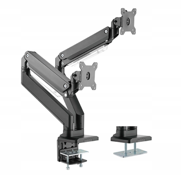 Dvojitý monito, odolné hliníkové rameno pro monitor s plynovou pružinou