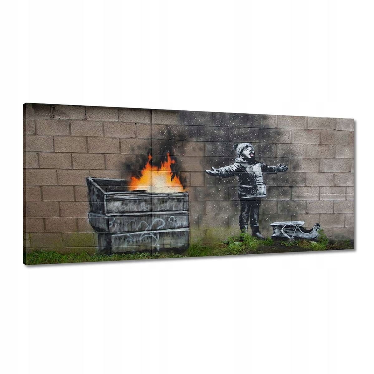 Obrazy 150x70 Smog sníh Banksy Graffiti