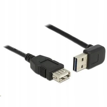 Delock Kabel USB AM-AF 2.0 0.5m czarny kątowy lewo/prawo Easy-USB