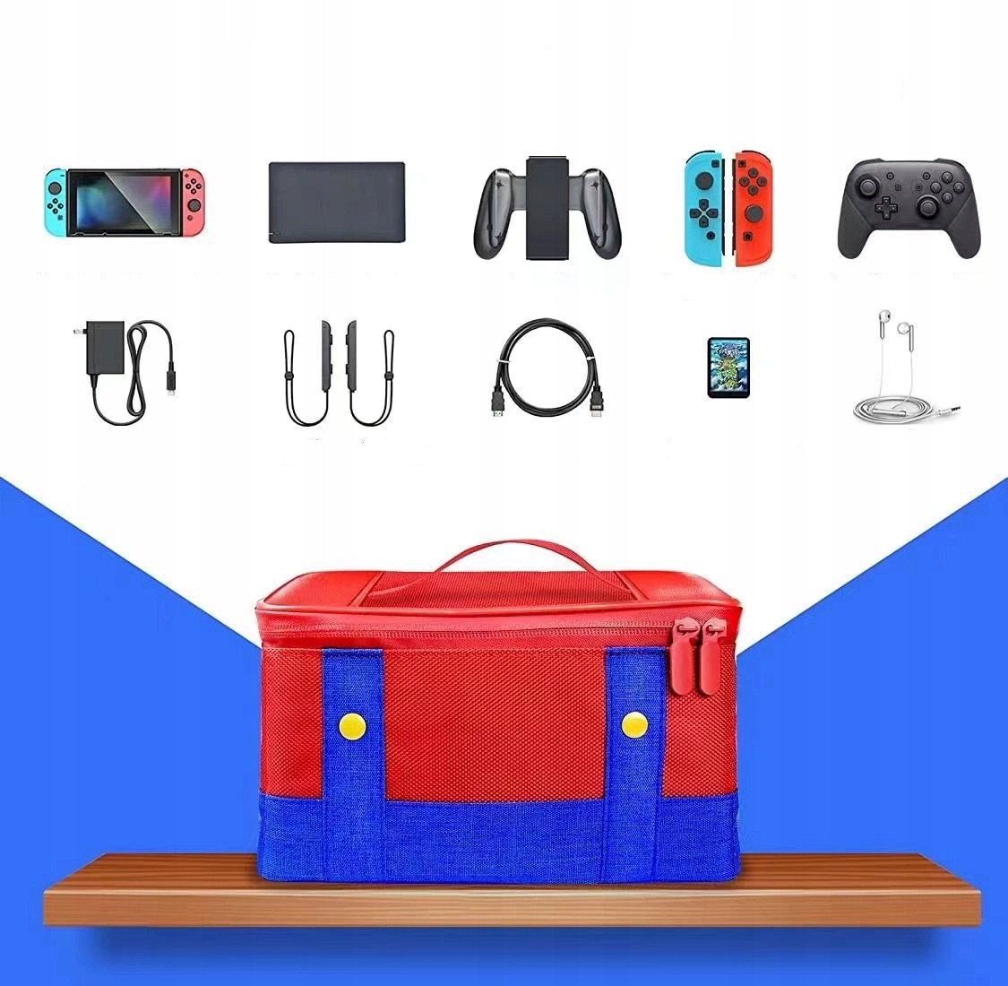 UNIWERSALNA Mario TORBA ETUI DO PRZECHOWYWANIA ZABAWEK do Switch/OLED