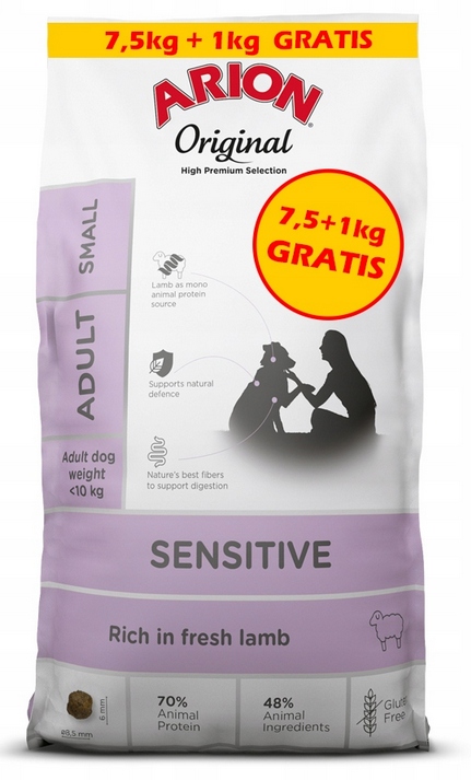 Arion Original Sensitive Adult Small Lamb & Rice 7,5kg 1kg