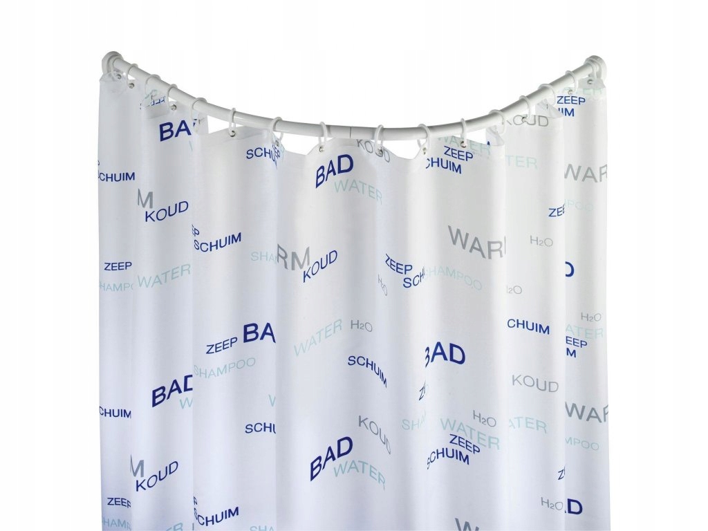 Zakřivená sprchová tyč, bílá, 80 x 80/90 x 90 cm, Wenko