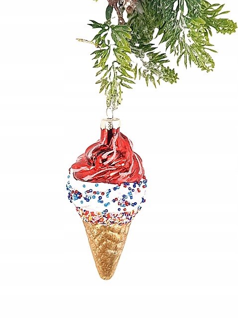 

Śliczna Szklana Bombka/ Lody W Rożku