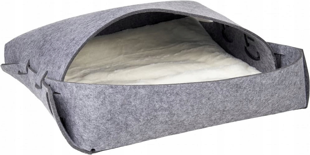 Levně Flamingo Spací pytel pro kočky Gonzo plstěný šedý 50x50x25cm