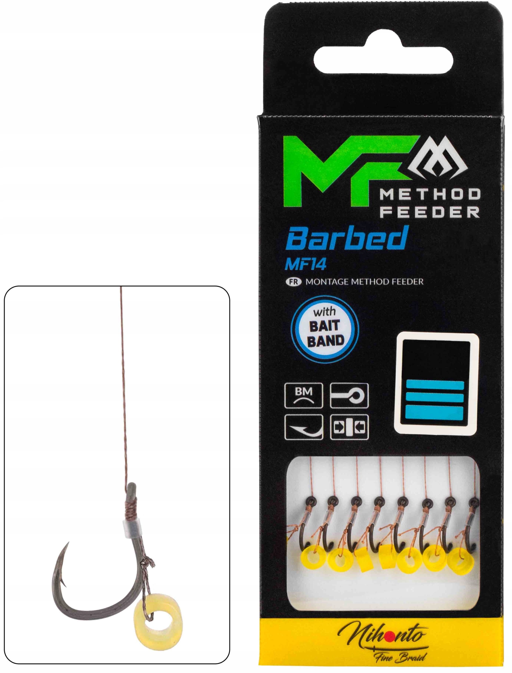 Haczyki Mikado Method Feeder Przypon Z Gumką 14