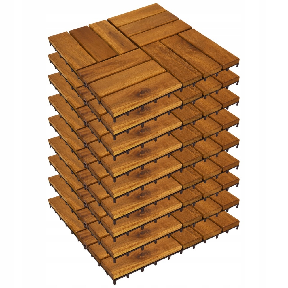 Dřevěné terasové dlaždice 30x30 cm 9 ks