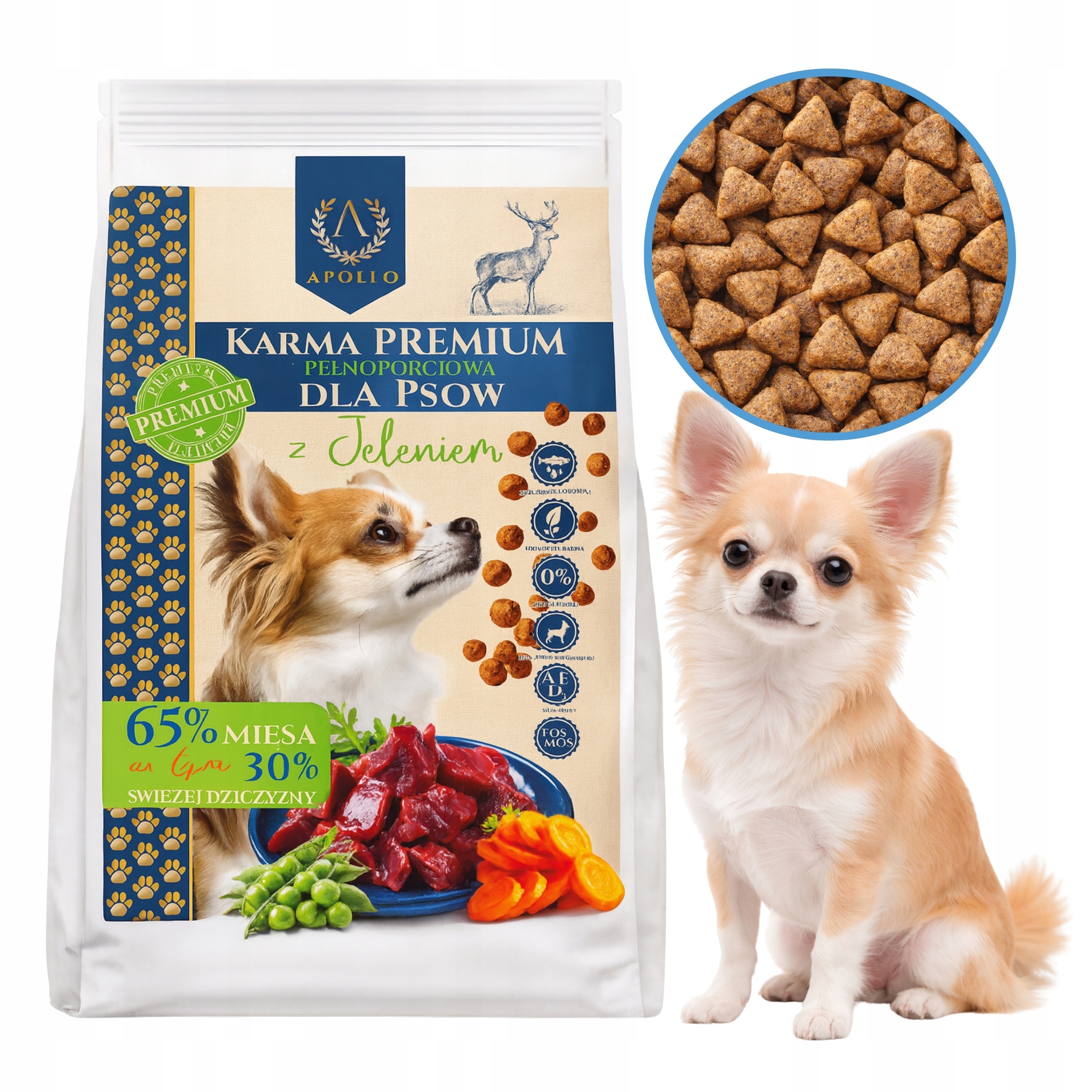 Krmivo Suché Pro Psa Jelen Se Zeleninou Malé Plemena Univerzální Chihuahua 5 Kg