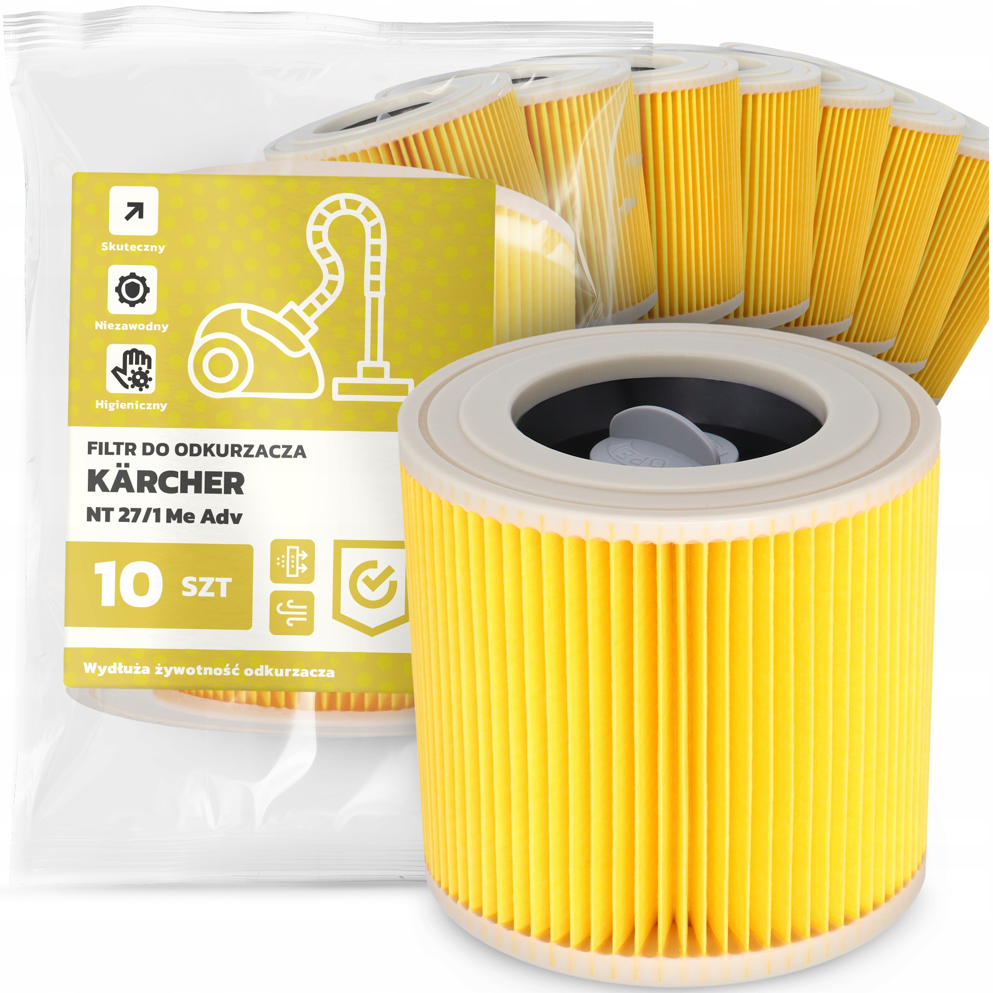 10x Filtr Pro Vysavač Kärcher Nt 27/1 Me Adv Vzduch Výkonný Em-w