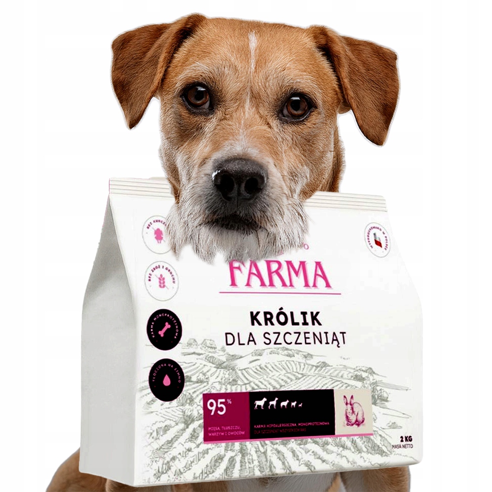 Farma puppy králík lisované za studena suché krmivo pro psa 2 kg