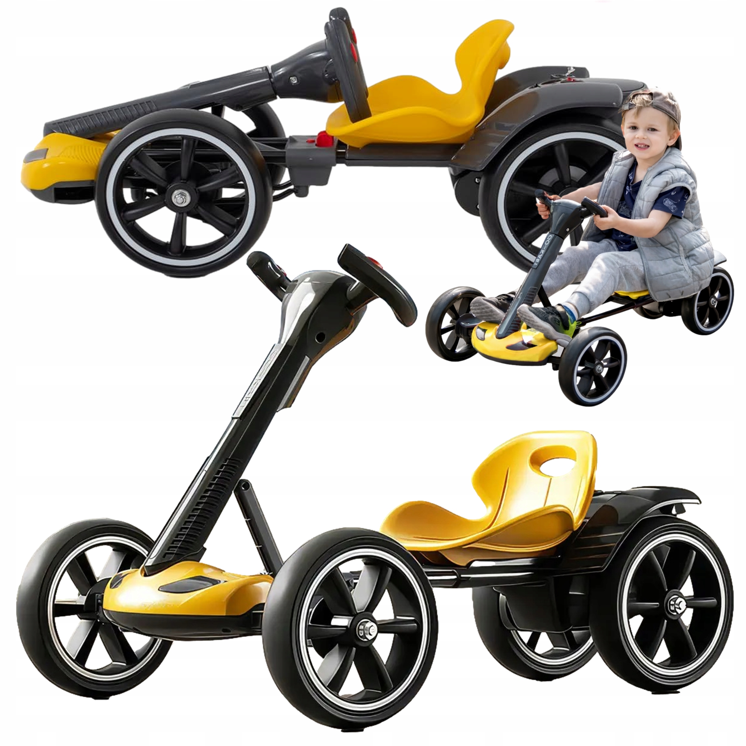 Gokart Elekrtyczny dla Dzieci Składany Jeździk Autko na Akumulator Pilot