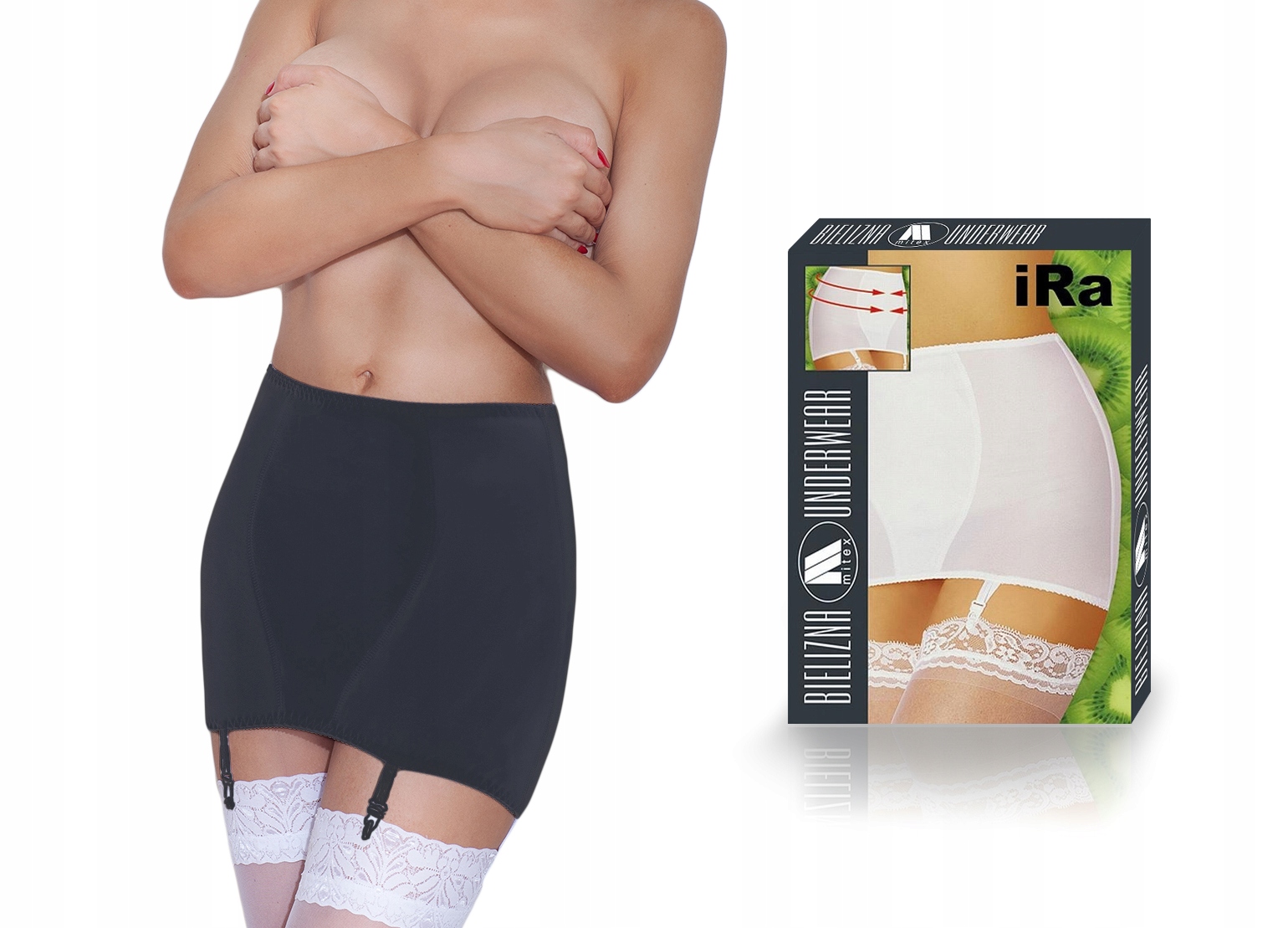 

pas do pończoch Czarny Mitex Ira , 108