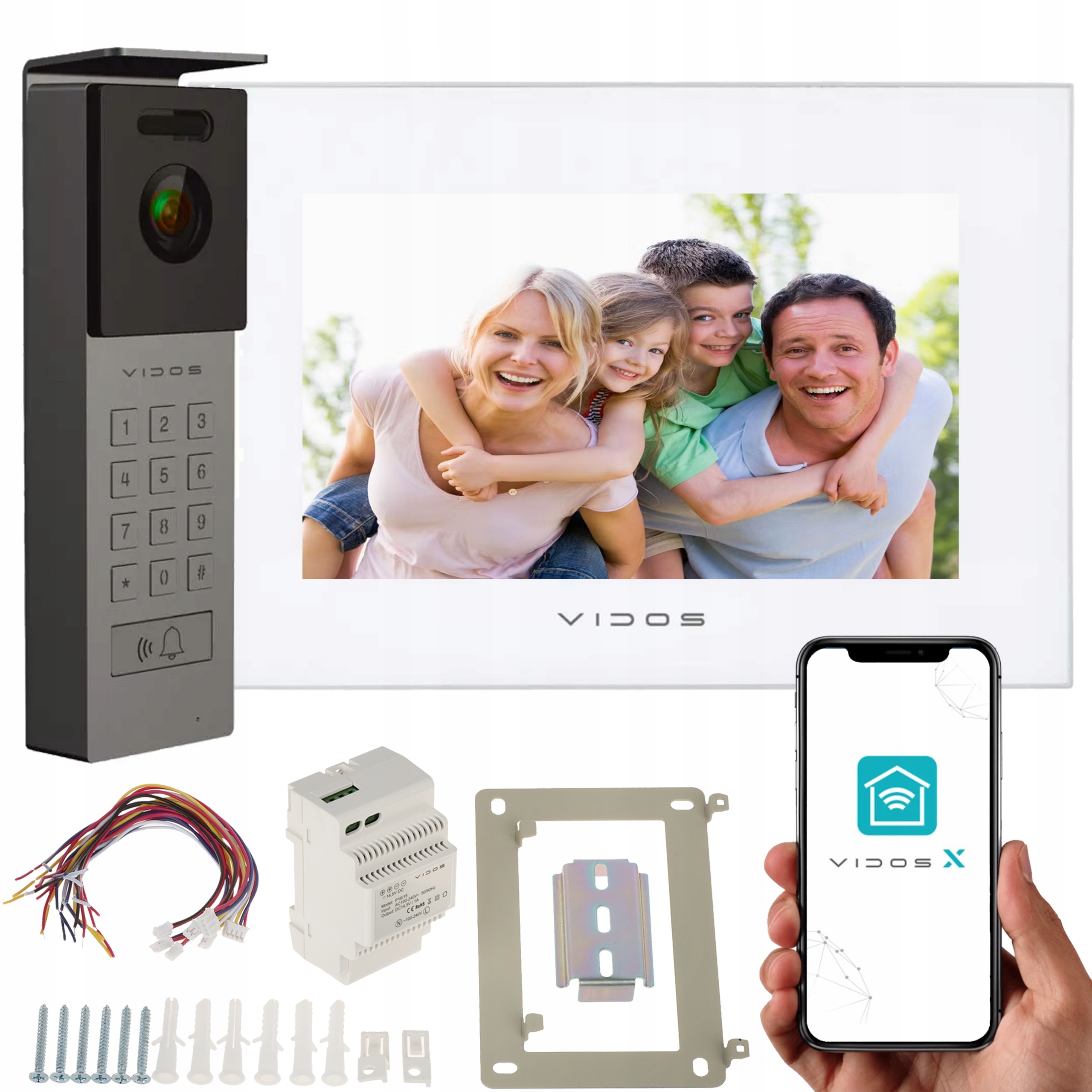 WIDEODOMOFON 7'' VIDOS X SZYFRATOR Z KAMERĄ APKA (M10WX) • Cena