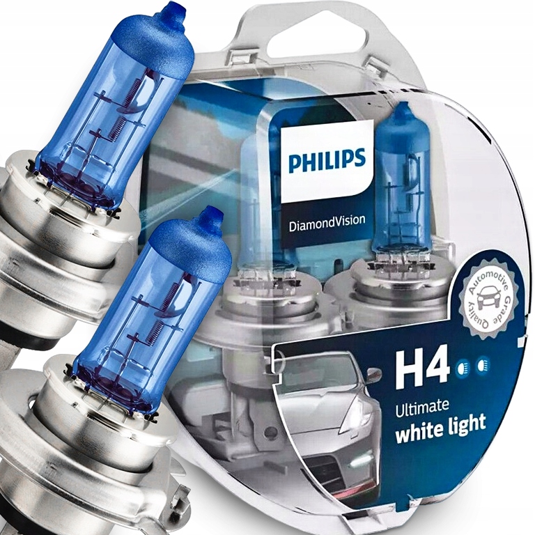 Philips H4 Diamond Vision Żarówki 12V 60/55W 5000K Xenon Effect Białe