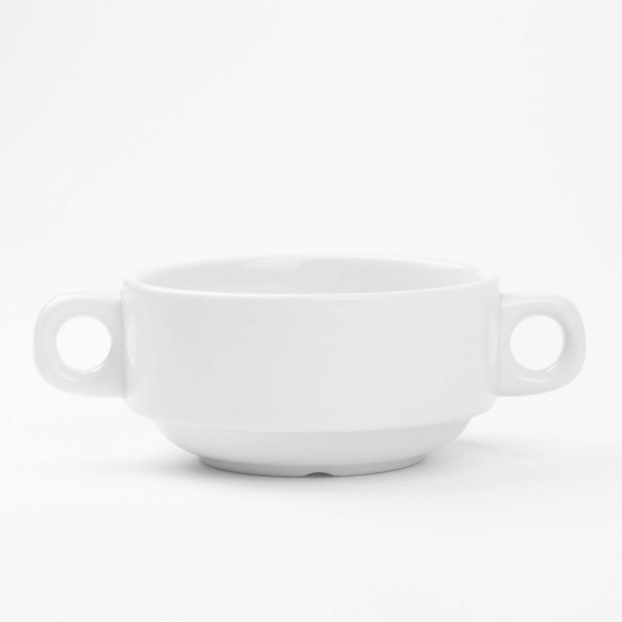 BULIONÓWKA PORCELANOWA ZE SPODKIEM I USZAMI 250 ML FLACZARKA DO ZUPY KREMU