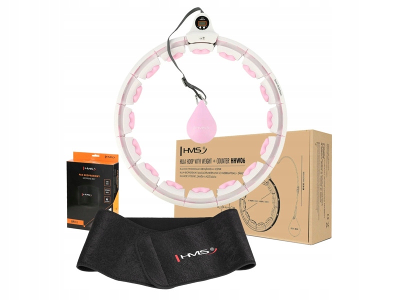 Hula hop Hms HHW06 Różowy pas wyszczuplający BR163 Czarny