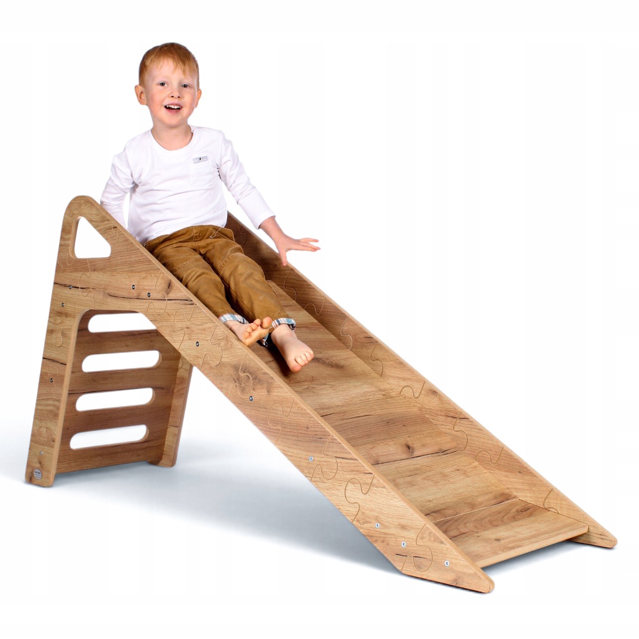 Zjeżdżalnia Montessori dla dzieci SL-310 dębowa| Domowa zjeżdżalnia
