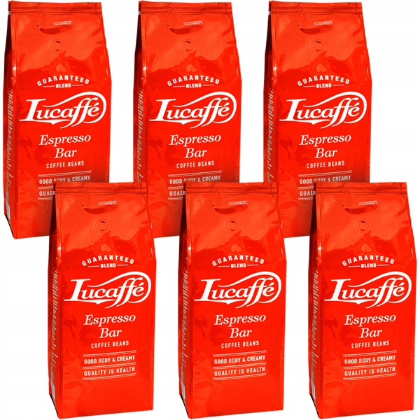 Levně 6 x Káva zrnková Lucaffe Espresso Bar 1 kg Italská směs Set 6 ks