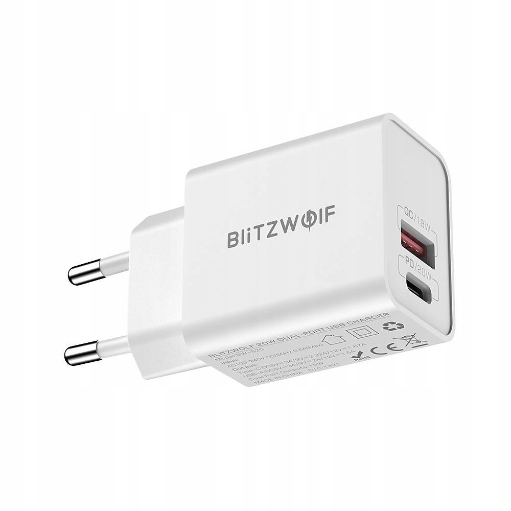 

Ładowarka sieciowa Blitzwolf BW-S20 20W biała
