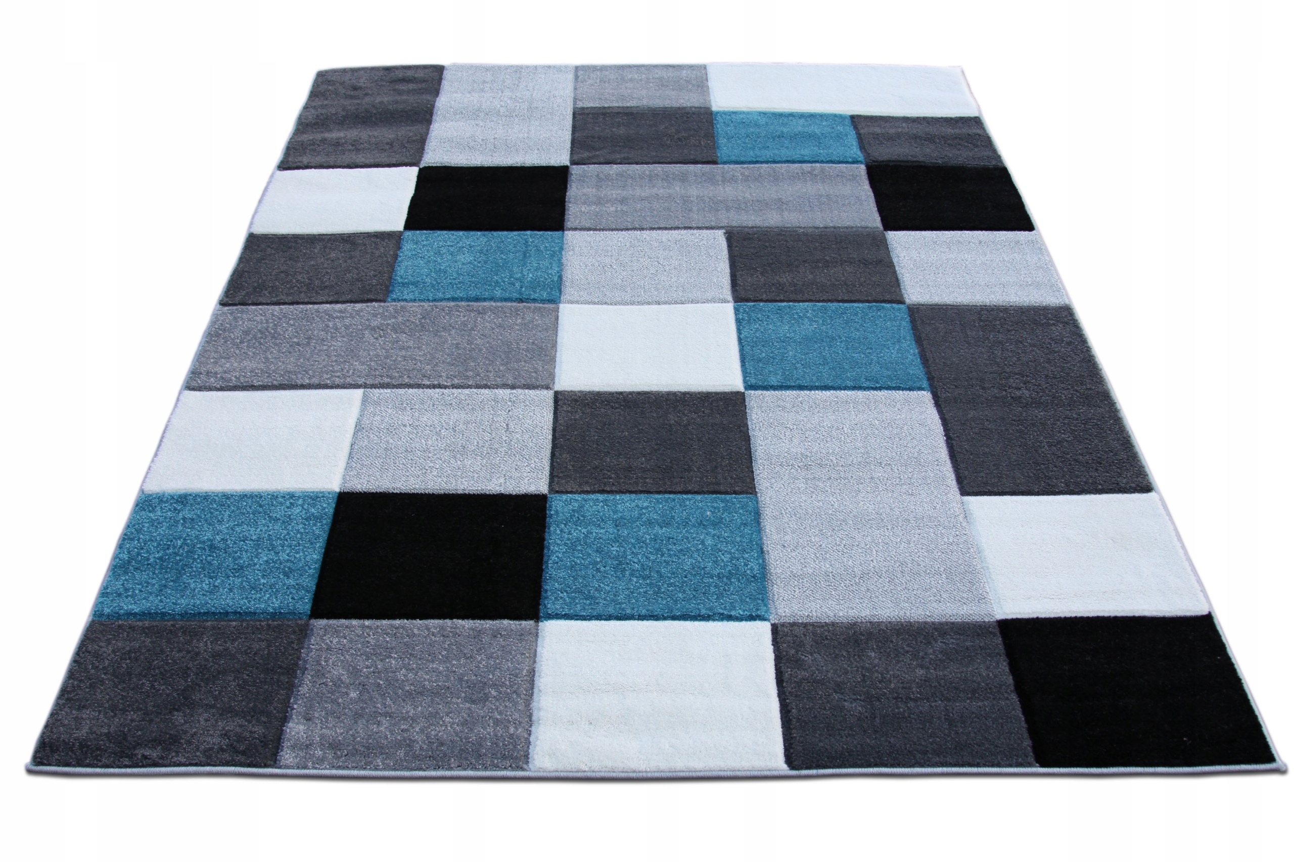 

Dywan 120x180 turkusowy niebieski popielaty Modny