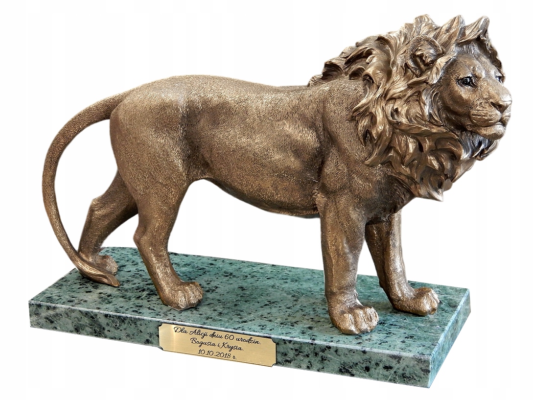 Lew Symbol Moc Sila Múdrosť Dekorácia Kancelária Kabinet Mramor Gravírovanie Zadarmo