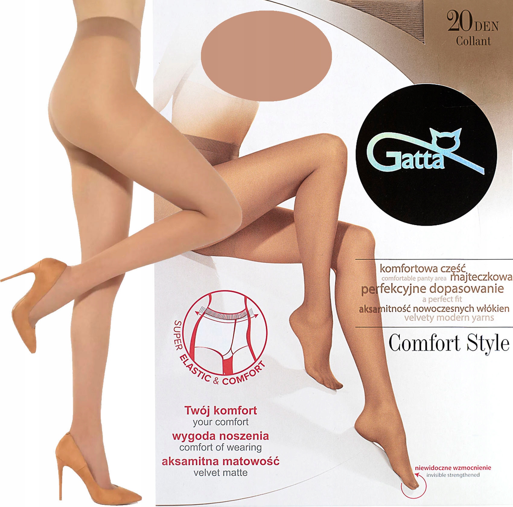 

Rajstopy Gatta Comfort Style Bezpalcowe 20DEN 4-L