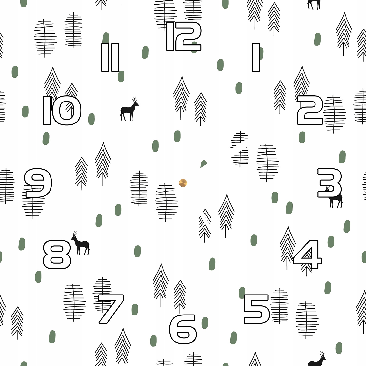 

Cichy zegar na szkle Wzór jelenie w lesie 30x30 cm