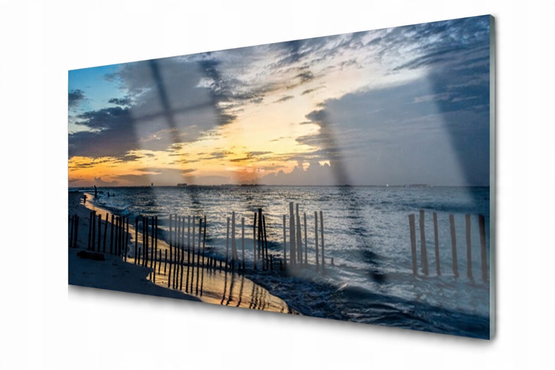 

Panel szklany dekor Morze Plaża 140x70 + Klej