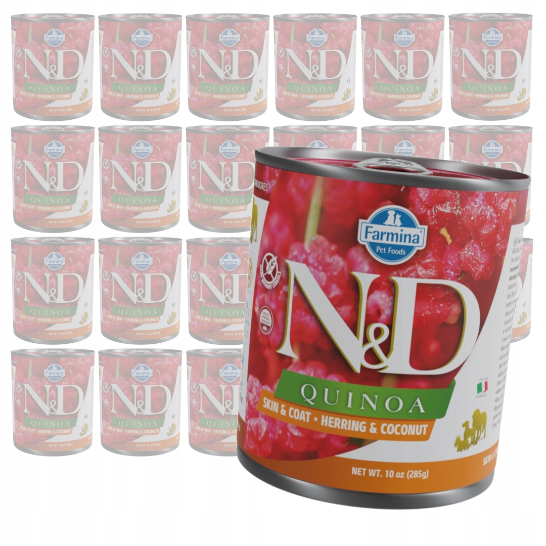 Levně Farmina N&d Quinoa Skin & Coat 24x285g Vlhké Krmivo pro psy Sleď a Kokos