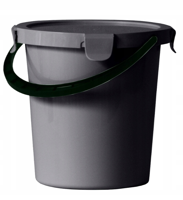 Ведро с крышкой Plast Team Berry темно-серый 10 л