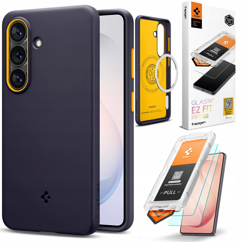 Spigen: Pouzdro Nano Pop MagSafe Modré 2x Sklo pro Samsung Galaxy S26