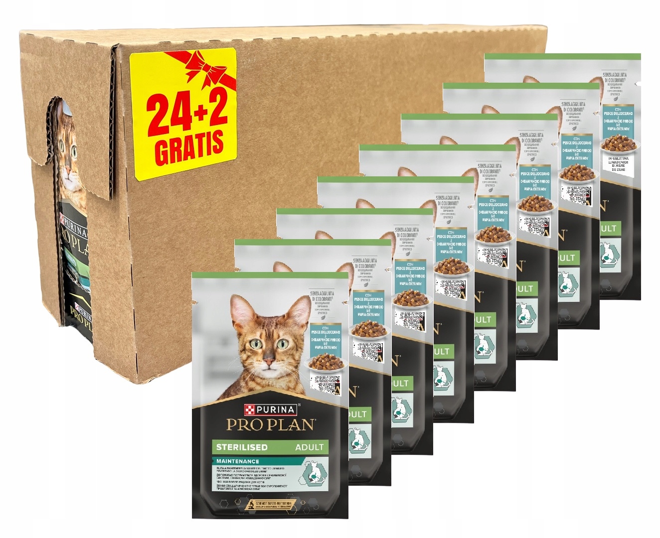 Purina Pro Plan Sterilised z Rybą saszetki mokra karma dla kota Gal 24+2