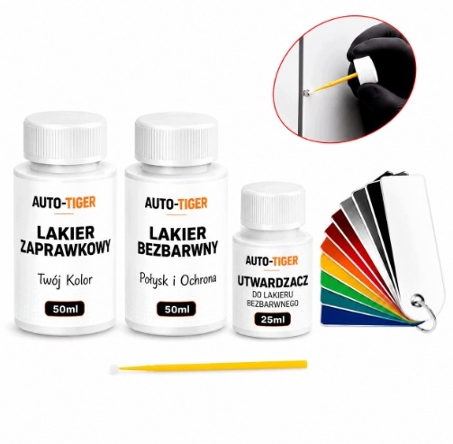 Lakier Zaprawkowy każdy kolor 50ml Lakier Bezbarwny 50ml Utwardzacz