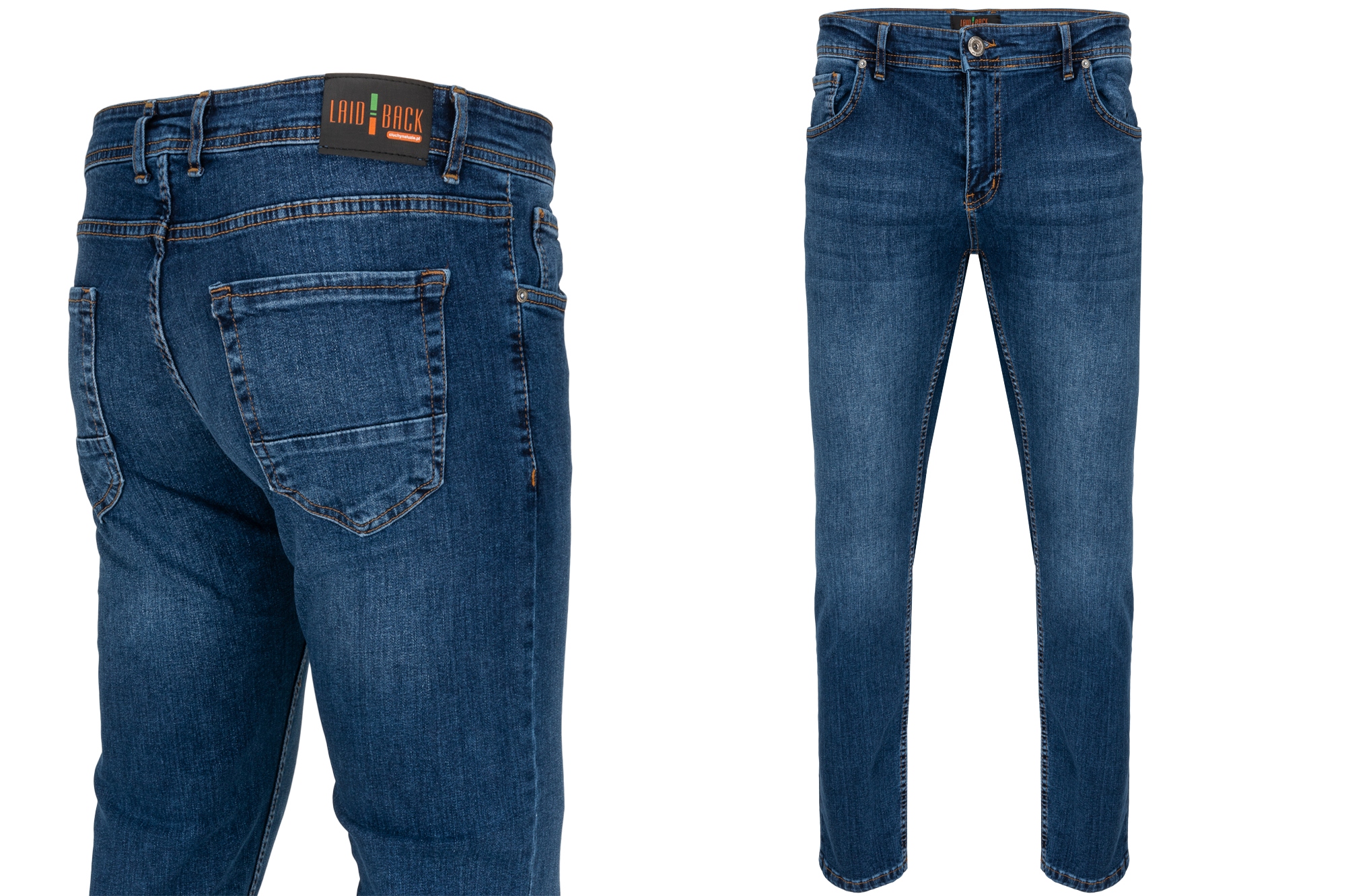 Pánské Modré Džíny S Elastanem, Jednoduché, Klasické Casual Kalhoty: 31/32