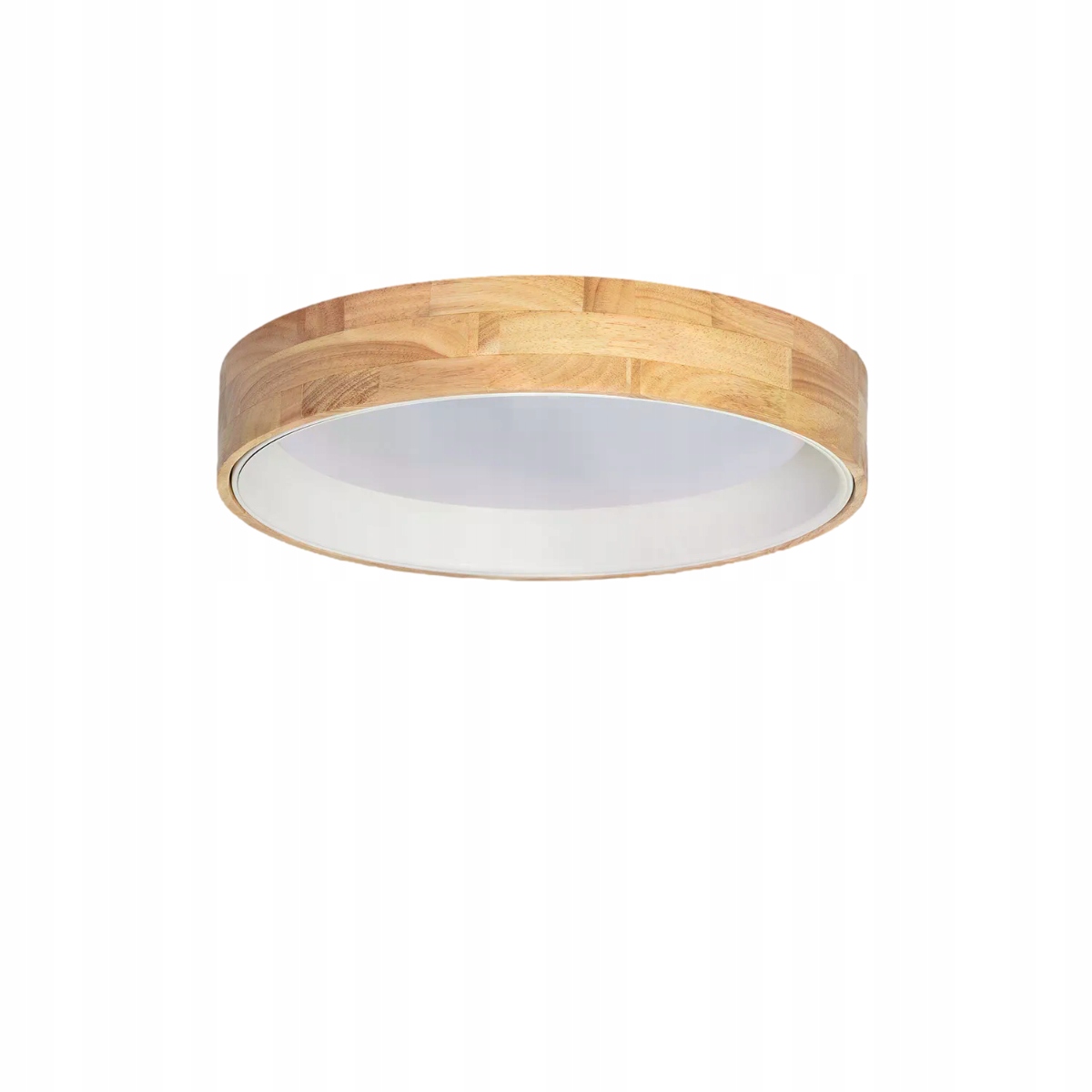 Stropné svietidlo Led stropné svietidlo drevené biele hnedé okrúhle 50 cm Abruzzo