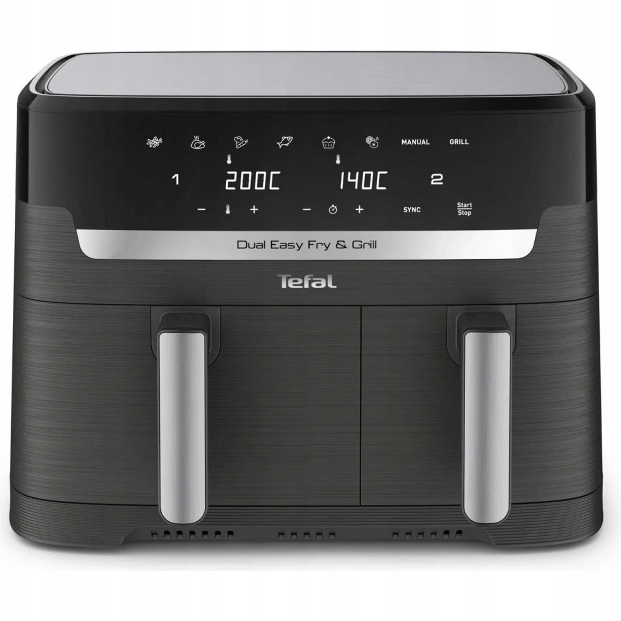Tefal Dual Easy Fry & Grill 2v1 Horkovzdušná fritéza, Černá EY905B10