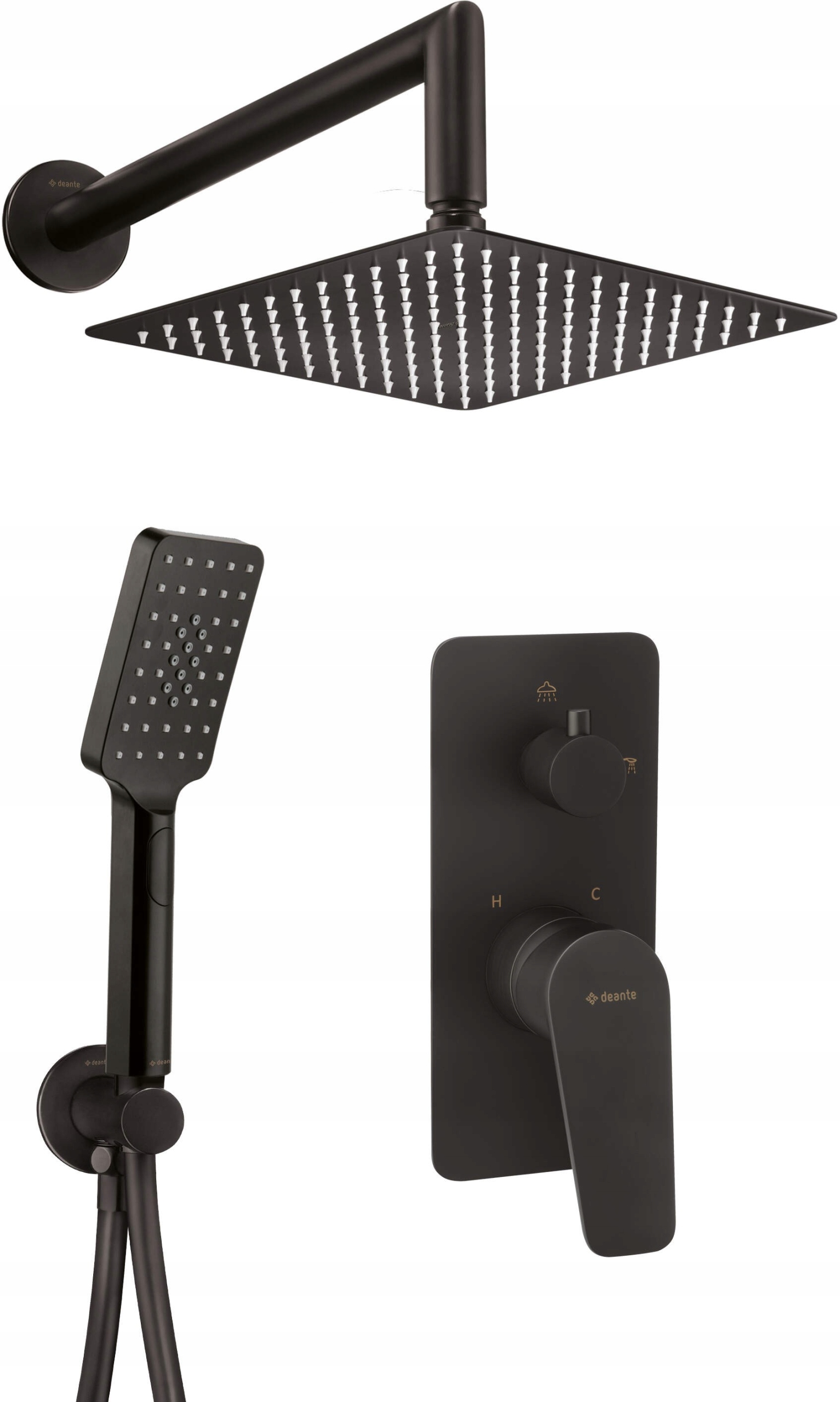 Podomítkový sprchový set Nero Jasmin, čierny