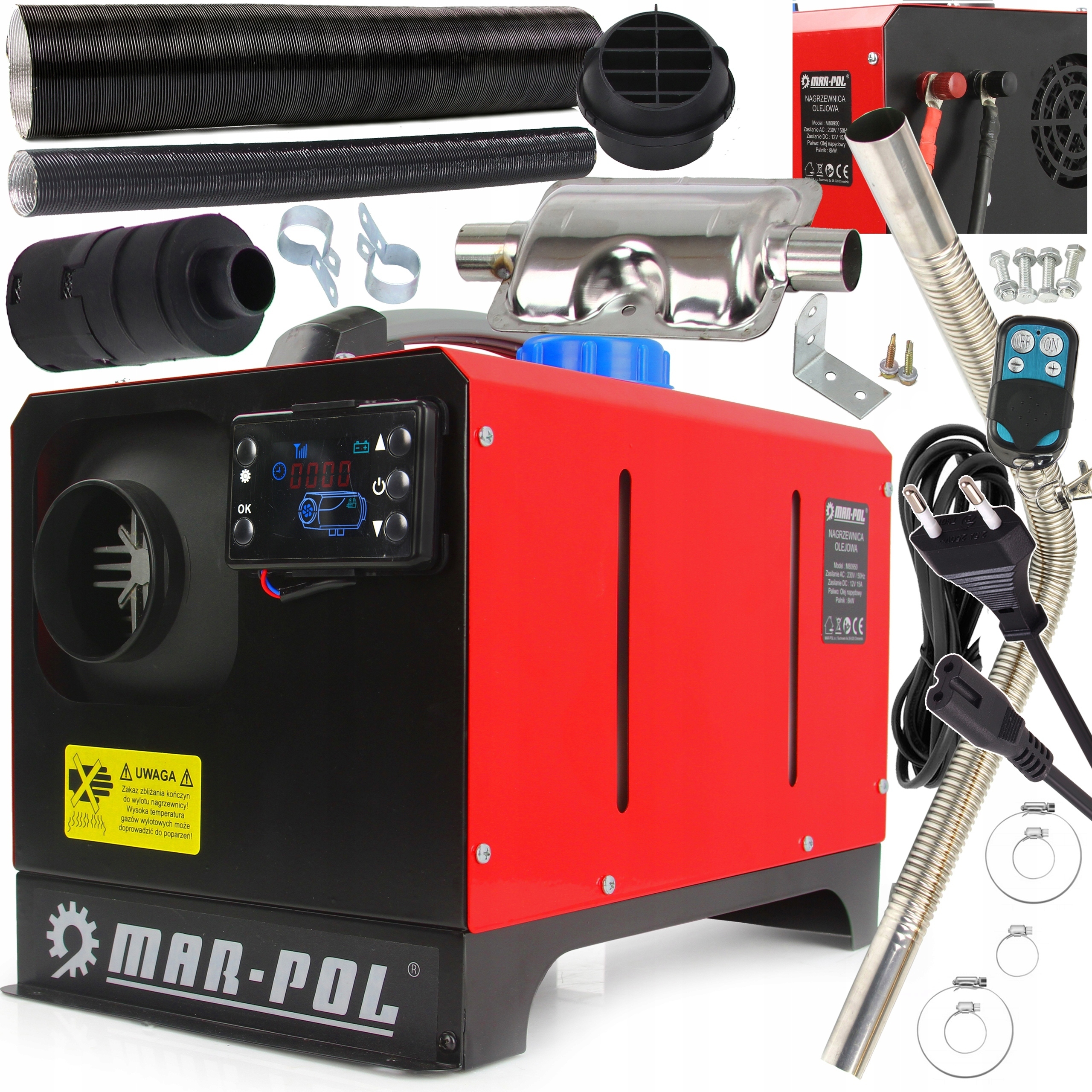 NAGRZEWNICA SPALINOWA DMUCHAWA OLEJOWA OGRZEWANIE POSTOJOWE 8KW jak webasto