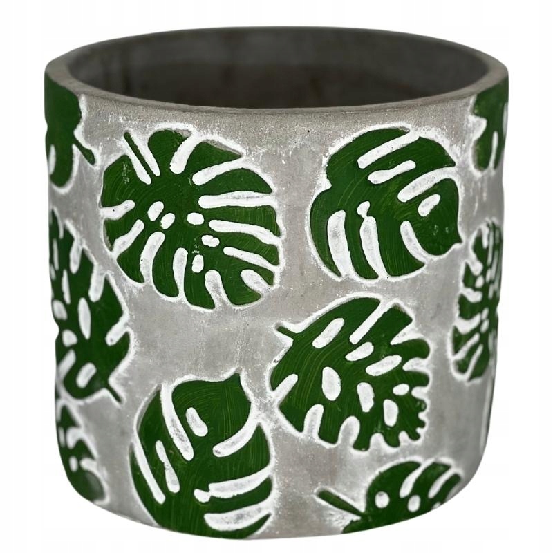 

Szara betonowa osłonka doniczka 16 liście monstery