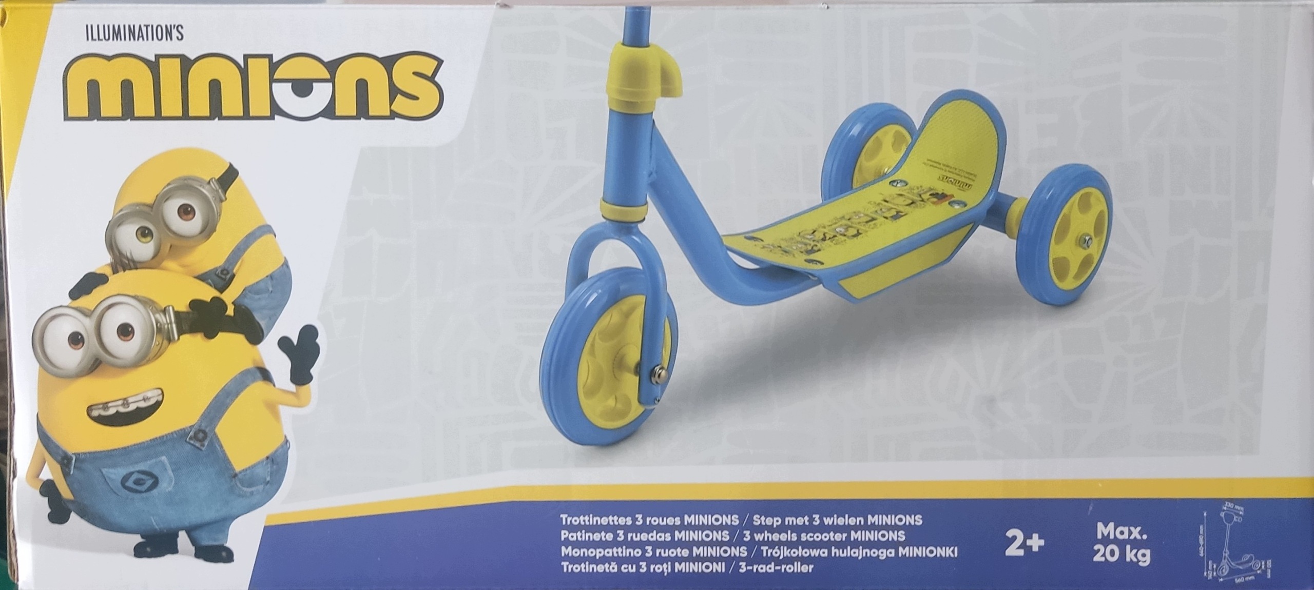 Hulajnoga trójkołowa Minionki do 20 kg