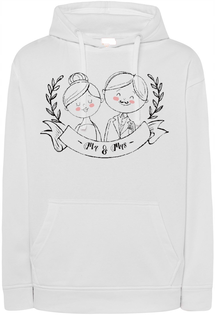 Valentýnská Mikina s potiskem Mladý pár Mr Mrs r.XS