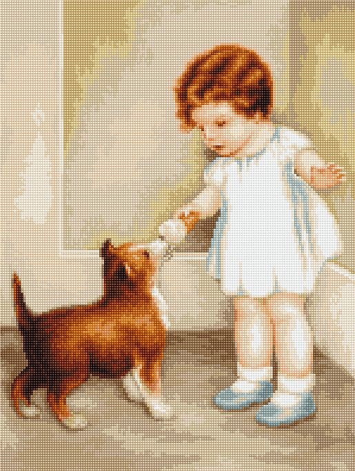 Křížková výšivka počítaná sada (kanva, mulina)