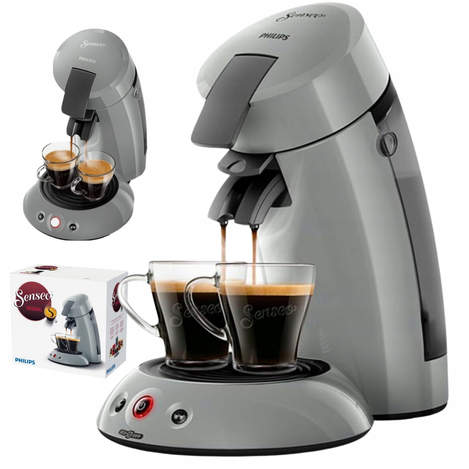 Ekspres Philips Senseo 1450W Saszetki Pads Szary Automatyczny