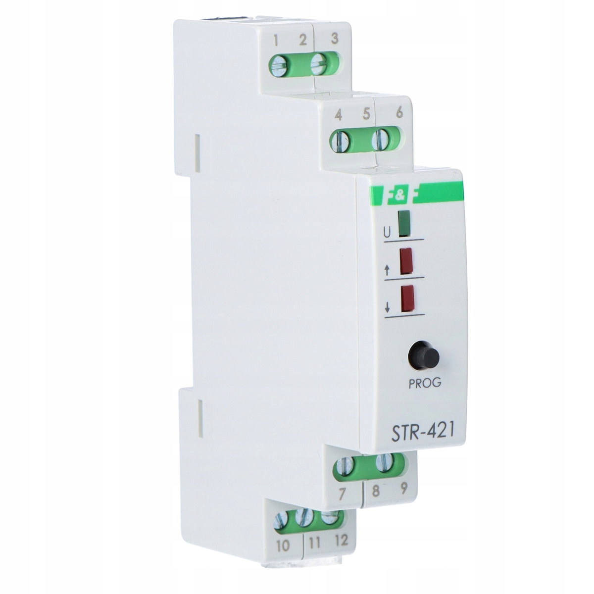 Ovladač rolet STR-421 dvoutlačítkový, Un=230V Ac, 8A, 1 modul